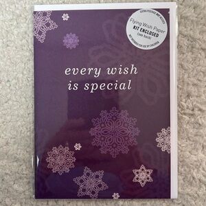 Flying Wish Paper "Every Wish Is Special" Purple Snowflake Greeting Card Kit